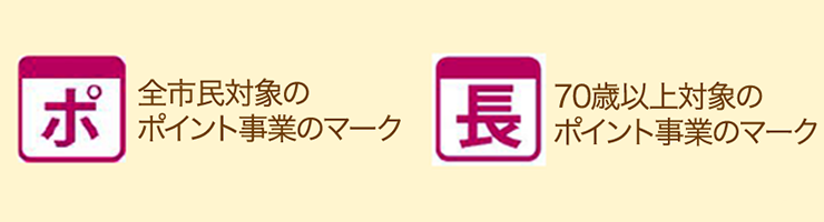 奈良市ポイント対象事業マークの種類